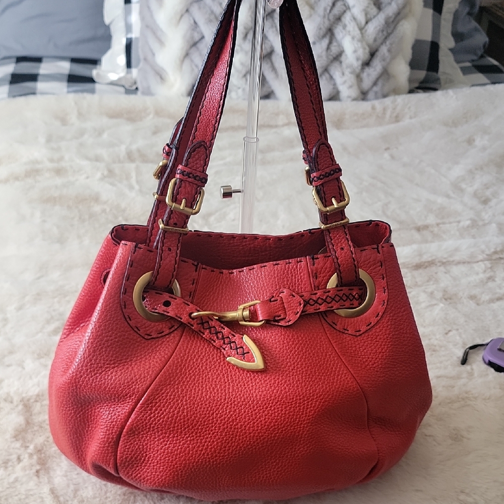 FENDI ROMA SELLERIA PEBBLED LEATHER BAG